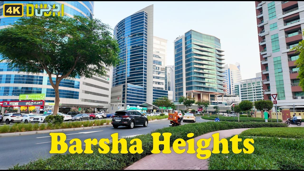 Al Barsha residential street in Dubai with villas and apartments