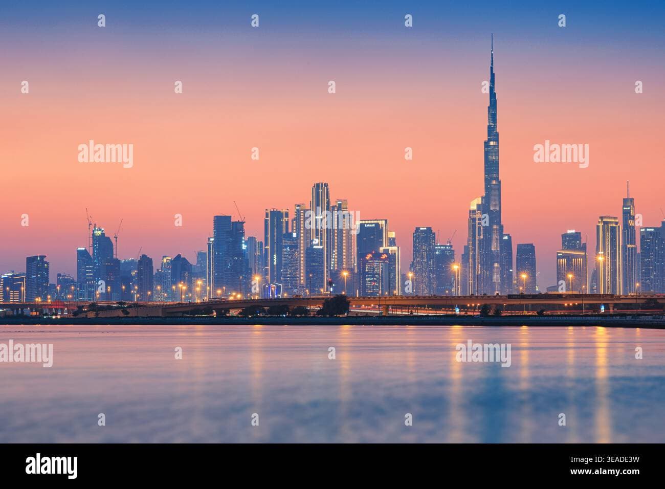 Dubai skyline with iconic towers