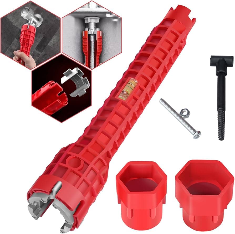 Licensed plumber repairing water pipes under a sink