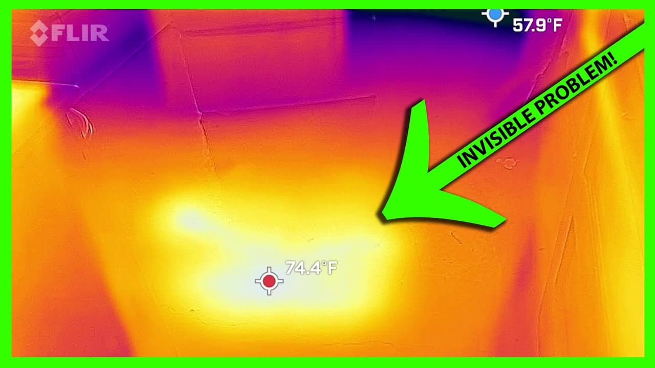 Thermal imaging camera detecting a water leak behind a wall